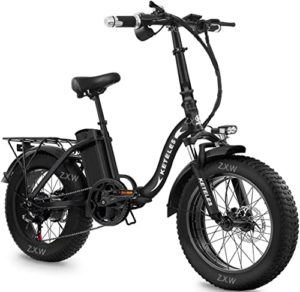 Bicicleta Eléctrica Plegable, Batería De Lones De Litio De 48V 18Ah con Neumático Gordo 20"* 4", Bicicletas Eléctricas De Montaña Adulto De Ciudad De Largo Alcance (KF9 Hydraulic Brake)